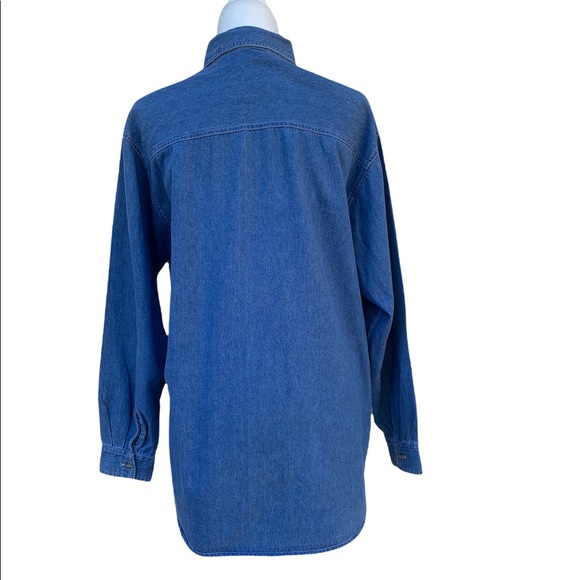 Vintage Bobbie Green Holiday Embroidered Long Sleeve Denim Shirt - Picture 6 of 9